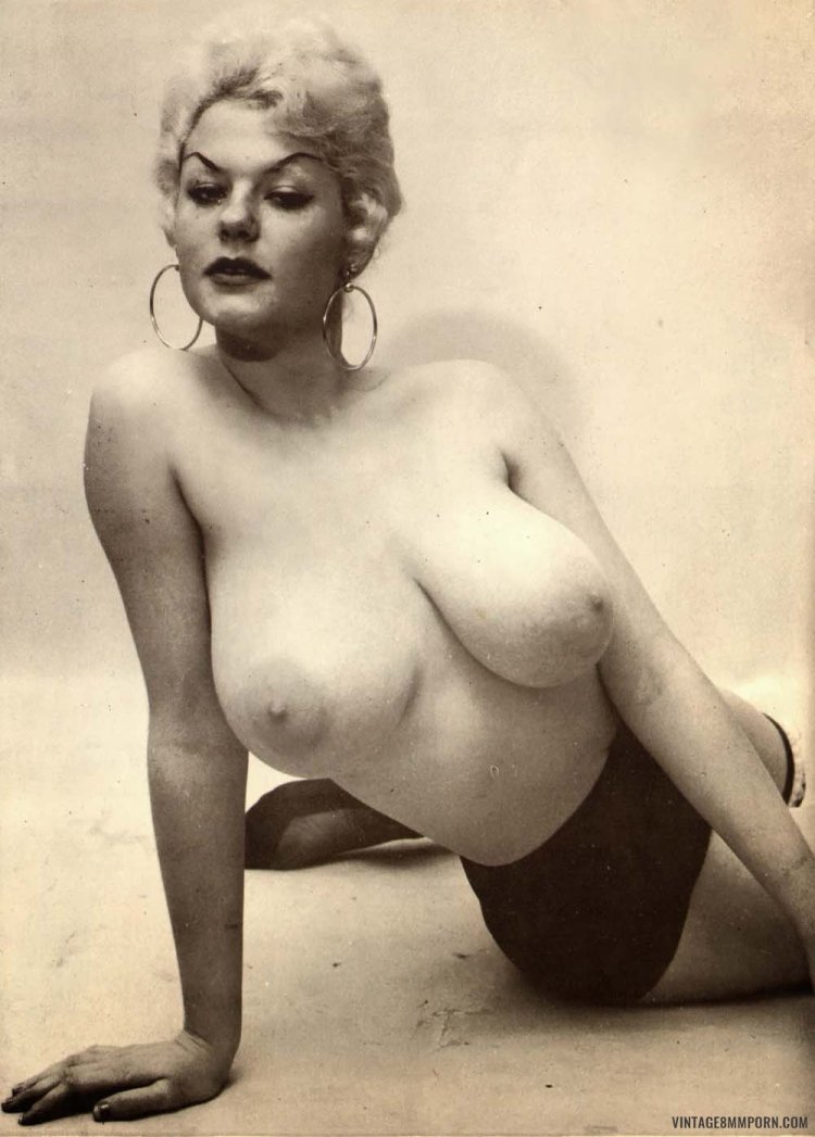 Retro naked shaved beach